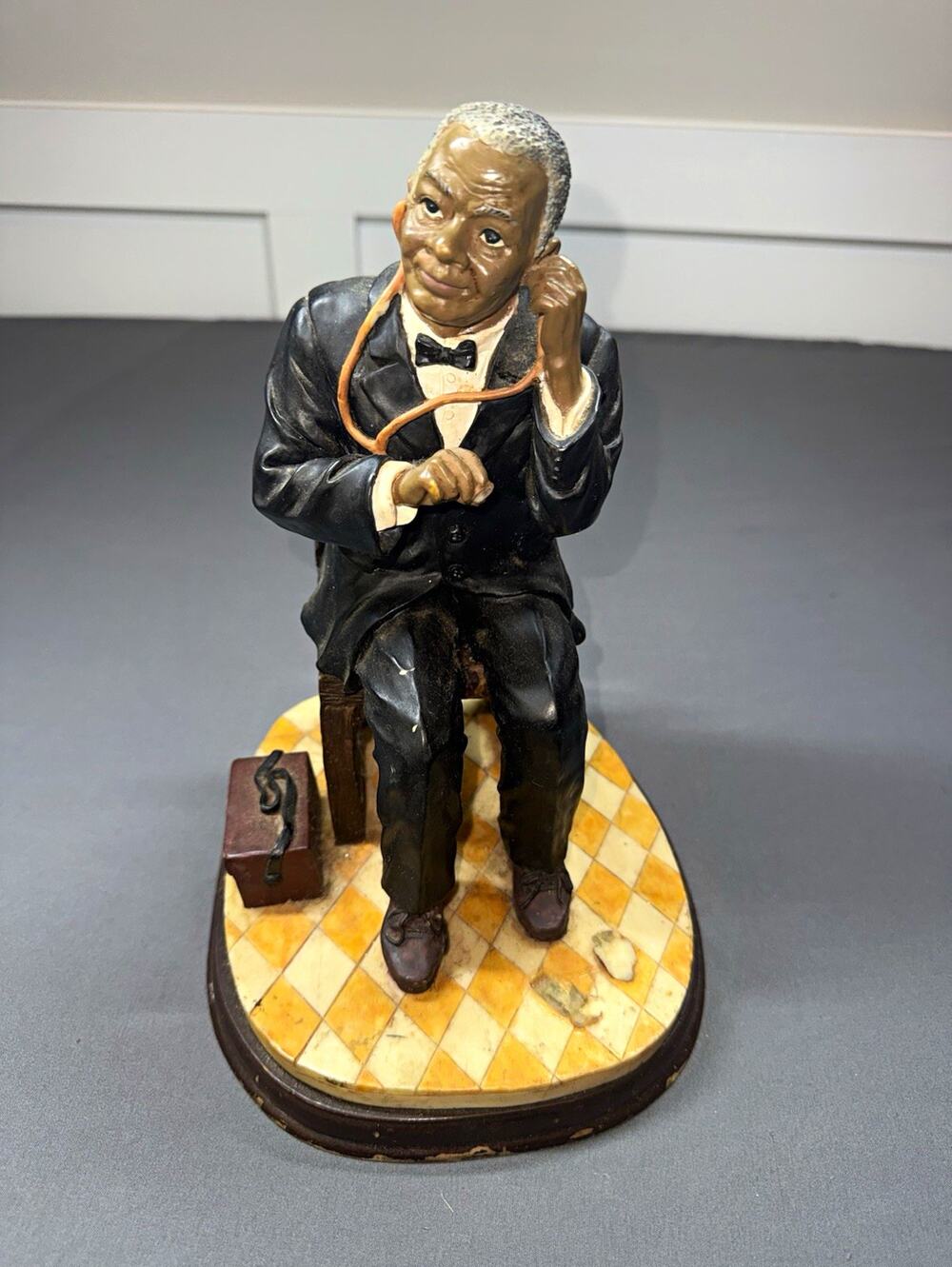 Painted Resin African American Doctor Figurine, Historical Figure